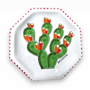 Octagonal Plate Folk Prickly Pear POTFKFC de simone pottery sailors Octagonal Plate Folk Prickly Pear POTFKFC de simone pottery sailors